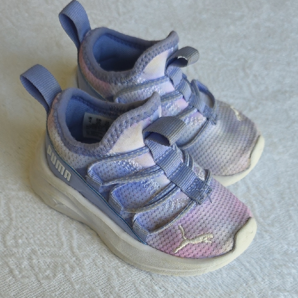 Puma Kids Purple-Pink Ombre Slip-On Mesh Sneakers